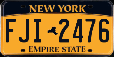 NY license plate FJI2476