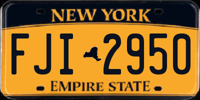 NY license plate FJI2950