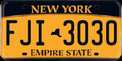 NY license plate FJI3030