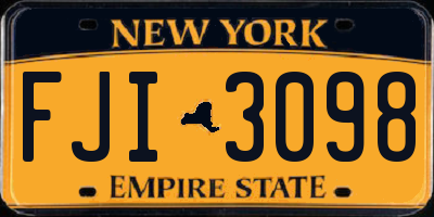 NY license plate FJI3098