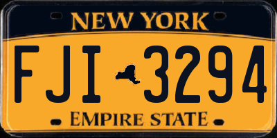 NY license plate FJI3294