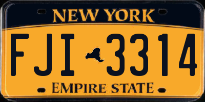 NY license plate FJI3314