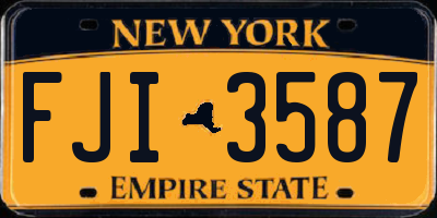 NY license plate FJI3587