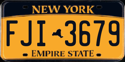 NY license plate FJI3679