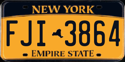 NY license plate FJI3864