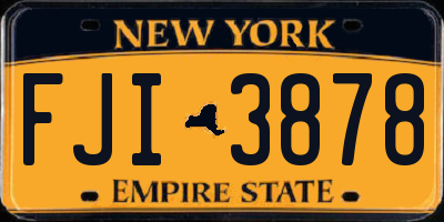 NY license plate FJI3878