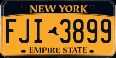NY license plate FJI3899