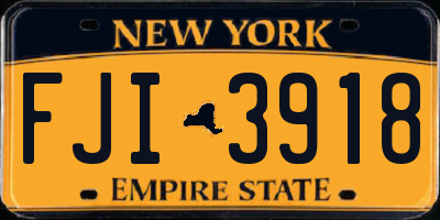 NY license plate FJI3918