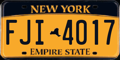 NY license plate FJI4017