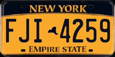 NY license plate FJI4259