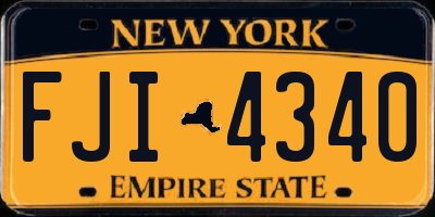 NY license plate FJI4340