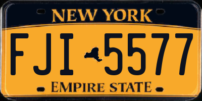 NY license plate FJI5577