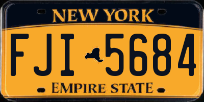 NY license plate FJI5684
