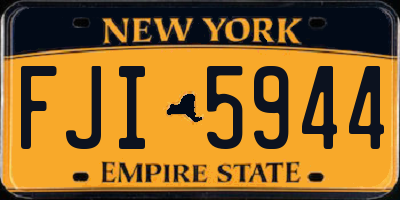 NY license plate FJI5944