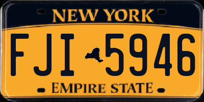 NY license plate FJI5946