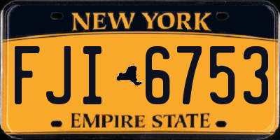 NY license plate FJI6753