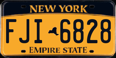 NY license plate FJI6828