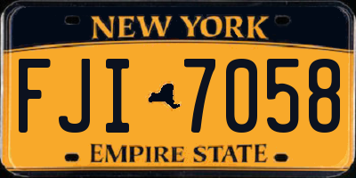 NY license plate FJI7058