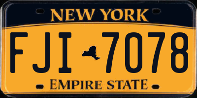 NY license plate FJI7078