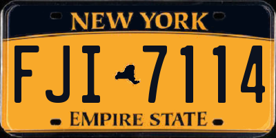 NY license plate FJI7114