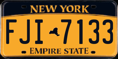 NY license plate FJI7133