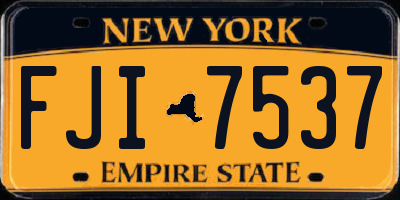 NY license plate FJI7537