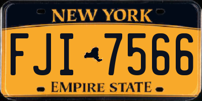 NY license plate FJI7566