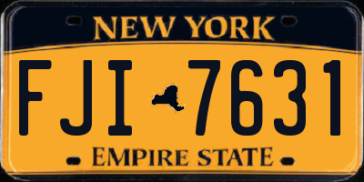 NY license plate FJI7631