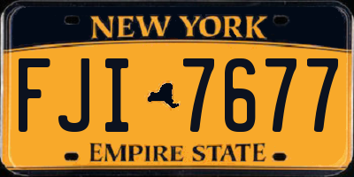NY license plate FJI7677