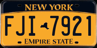 NY license plate FJI7921