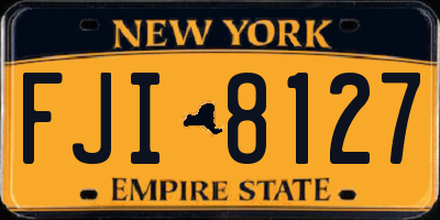 NY license plate FJI8127