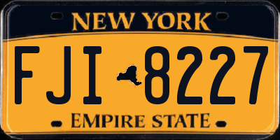 NY license plate FJI8227