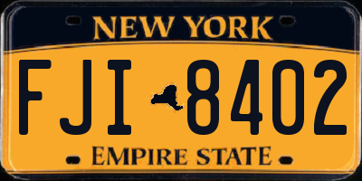 NY license plate FJI8402