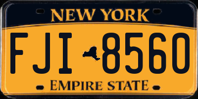 NY license plate FJI8560