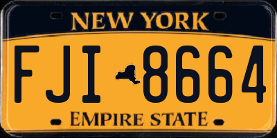 NY license plate FJI8664