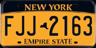 NY license plate FJJ2163