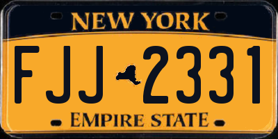 NY license plate FJJ2331