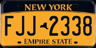 NY license plate FJJ2338
