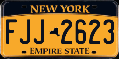 NY license plate FJJ2623
