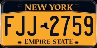 NY license plate FJJ2759
