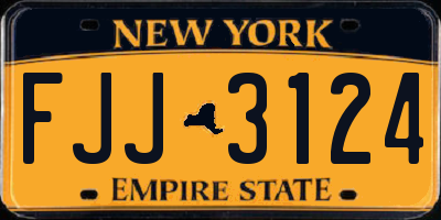 NY license plate FJJ3124