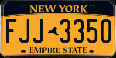 NY license plate FJJ3350