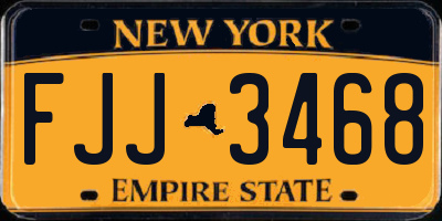NY license plate FJJ3468