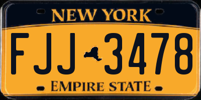 NY license plate FJJ3478
