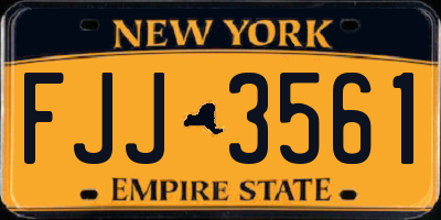 NY license plate FJJ3561