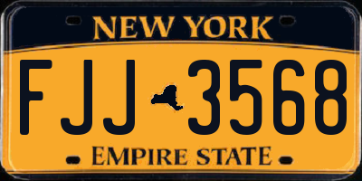 NY license plate FJJ3568