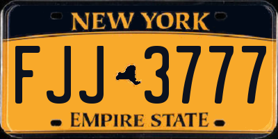 NY license plate FJJ3777