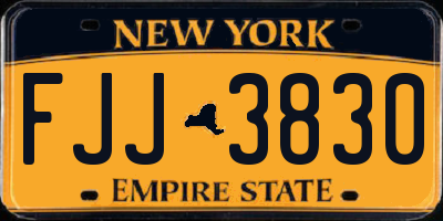 NY license plate FJJ3830
