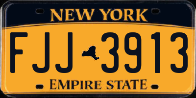 NY license plate FJJ3913