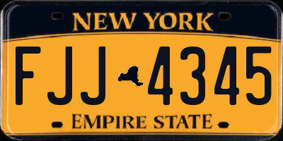 NY license plate FJJ4345
